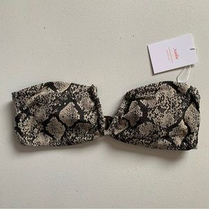 Andie Swim Snakeskin Print Scala Bikini Top Size Small Swimwear NWT